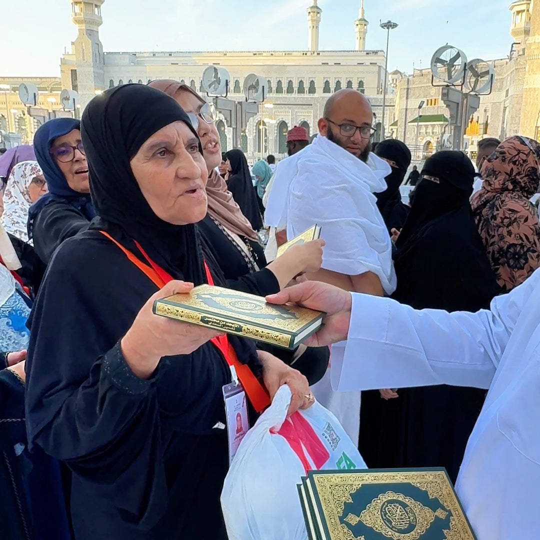 Beneficiary names handwritten on Waqf wheelchairs at the Haram